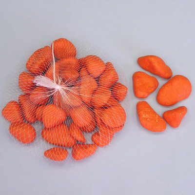 Oblázky 2-4cm  1kg pvc bag oranž