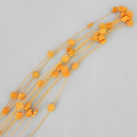 Závěs s květinkami ratan S/10 oranžová