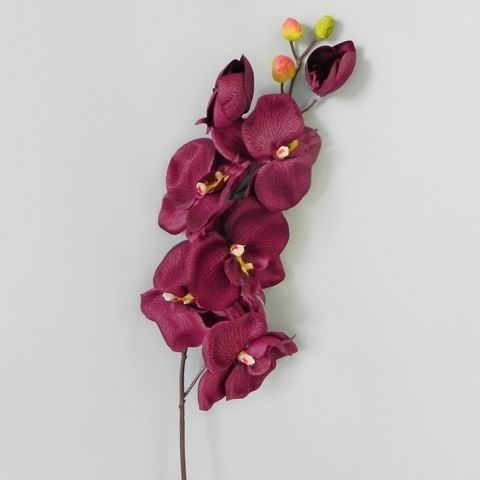 Orchidej umělá V76cm tm. fialová