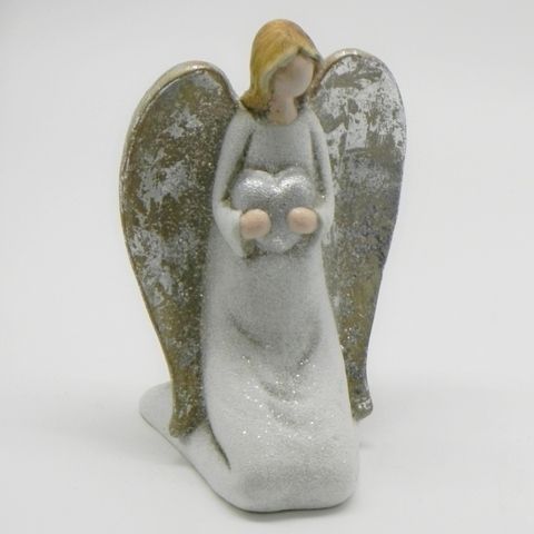 Anděl keramika bílá
