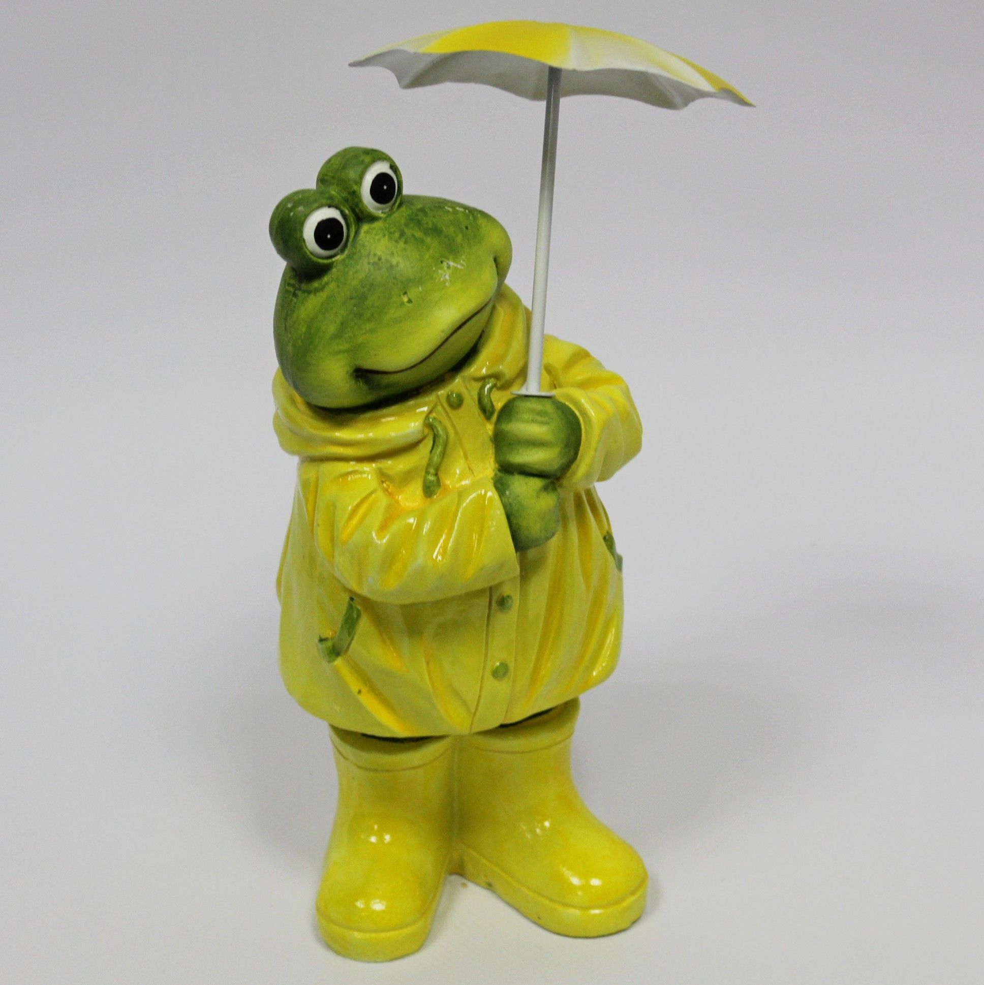 Žába s deštníkem keramika/kov 20cm