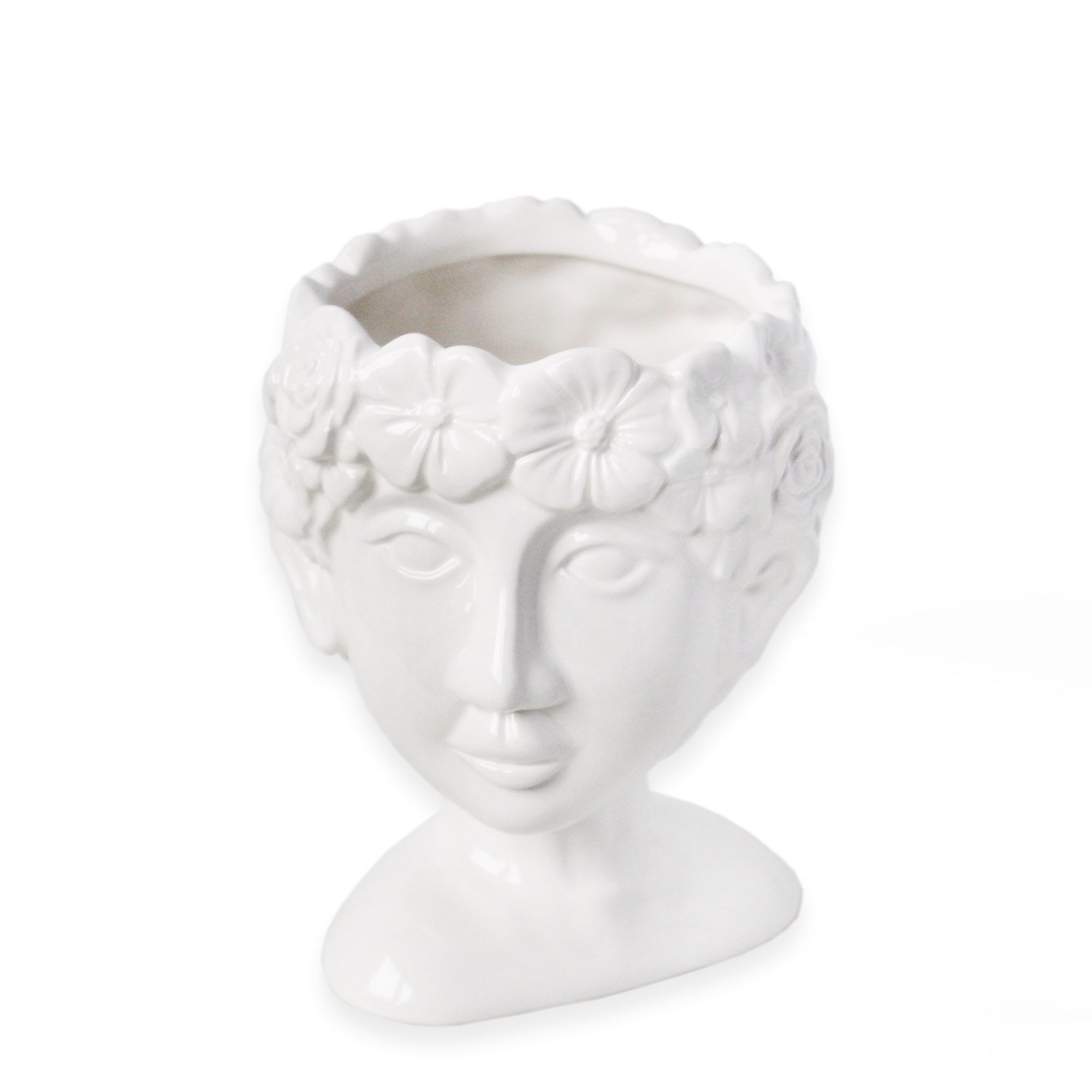 Hlava obal  keramika 11,7cm bílá
