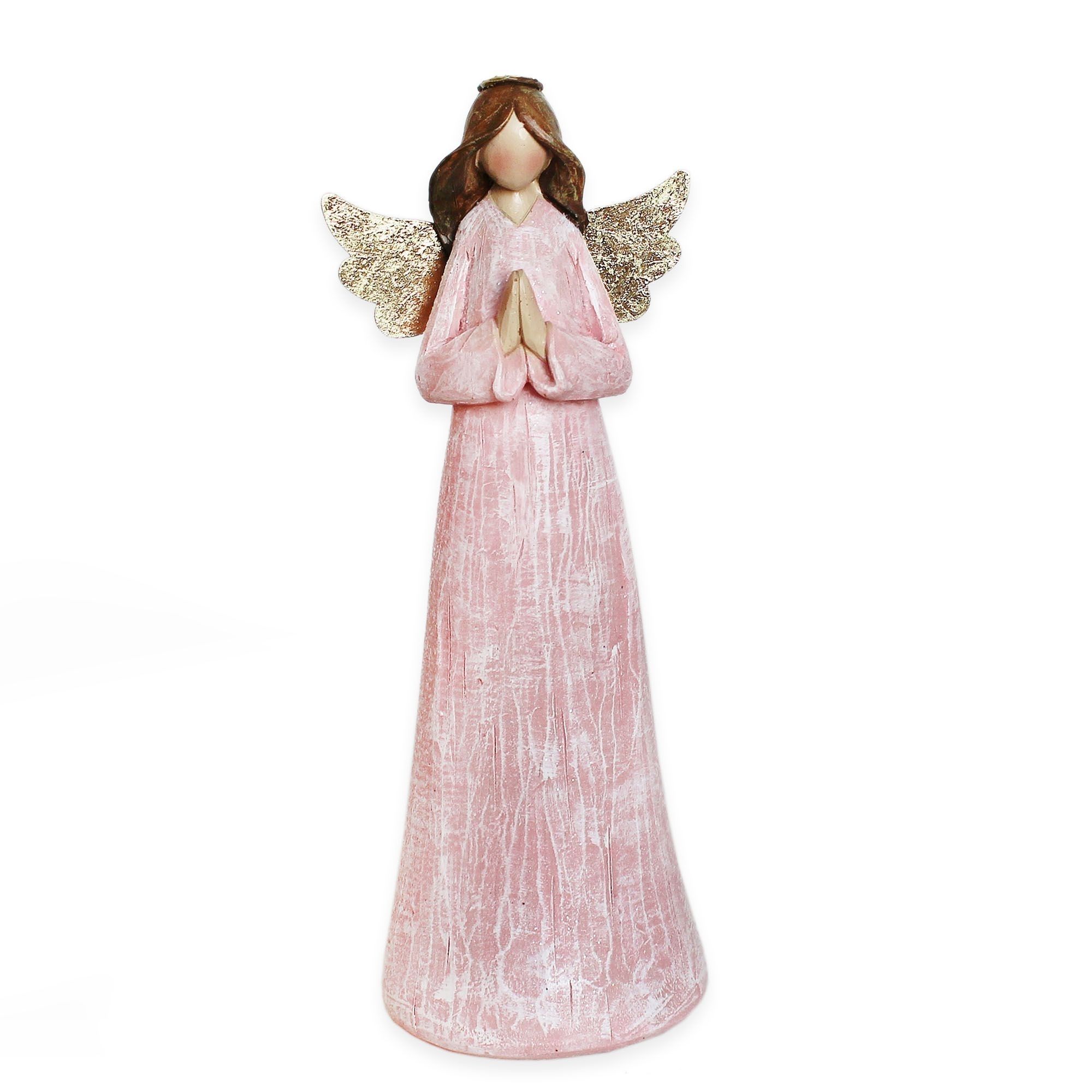 Anděl polyresin 26cm růžová