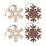 Vločky závěs dřevo 4ks/8cm natural