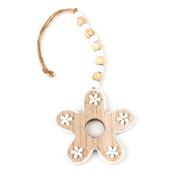 Květinka závěs dřevo pr.8,5cm/30cmcm natural