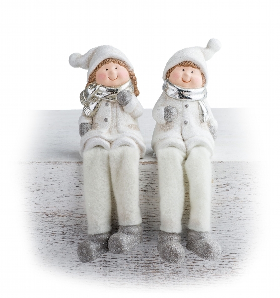 Vánoční figurka nohatá keramika 8,4cm