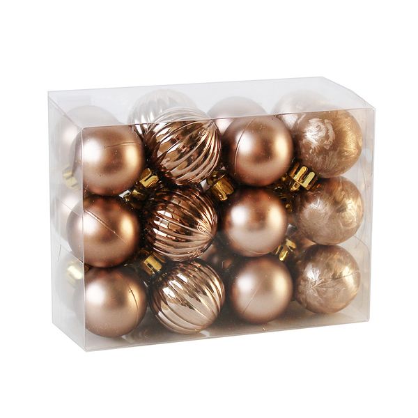 Baňky pvc 24ks/3cm bronz