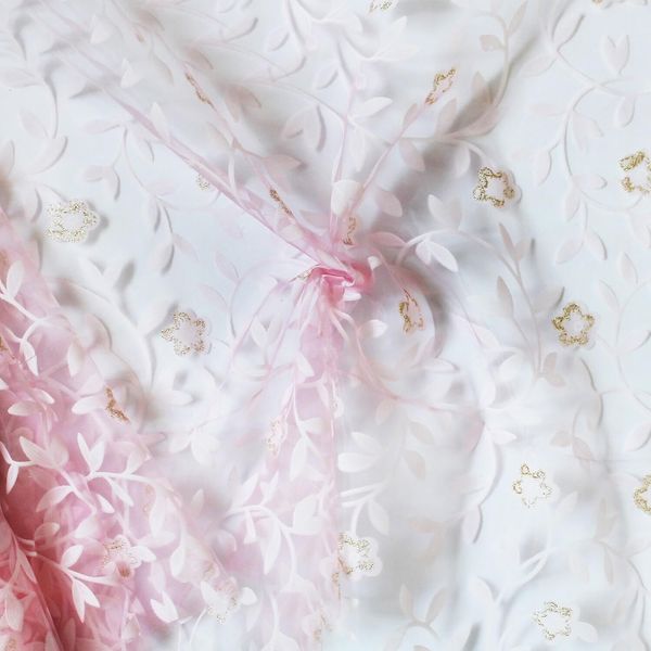 Organza s potiskem 36cm/5m růžová