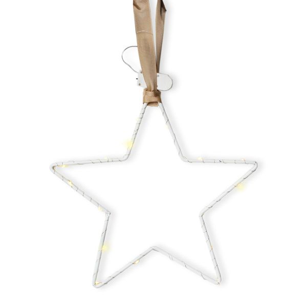 Hvězda závěs kov/LED 31cm bílá
