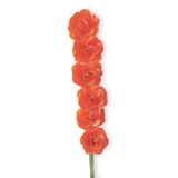 Deco růže dřevo 6ks/6cm oranž