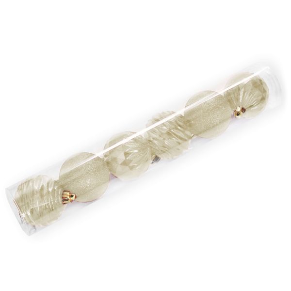 Baňky pvc 6ks/6cm šampáň