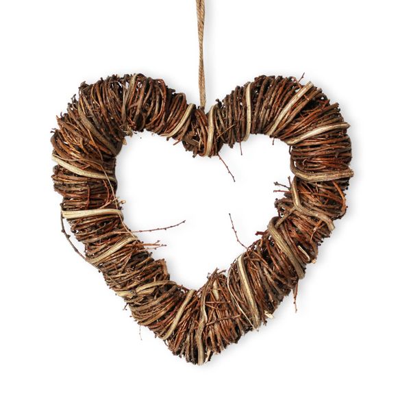 Srdce proutí závěs 25cm natural