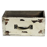 Šuplík dřevo 22,5x12cm krém patina
