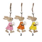 Zajíc závěs dřevo 2ks/8cm mix