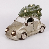 Auto vánoční keramika LED světla 39x28cm