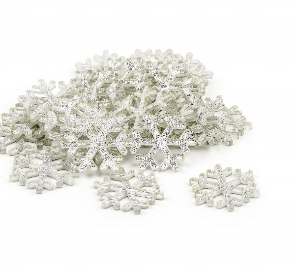 Vločky pvc přízdoba 24ks/2,5-2cm stříbrná