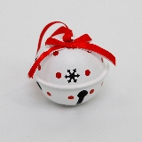 Rolnička kov závěs 6,5cm bílá