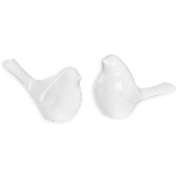 Ptáček porcelán 8cm bílá