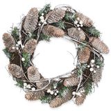 Věnec šišky/pvc pr.34cm natural