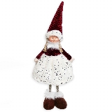 Vánoční figurka textil 56cm bordó