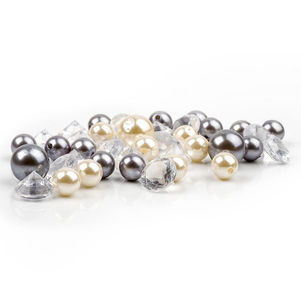 Dekoperličky/diamanty pvc/sklo 156g stříbrný mx