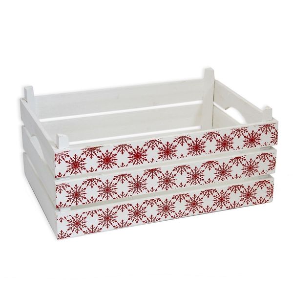 Bedýnka dřevo vánoční 38x26V17cm bílá