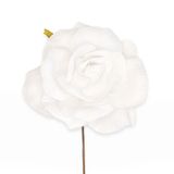 Růže zápich textil 20cm bílá