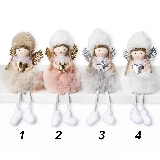 Andělka nohatá textil 19cm mix