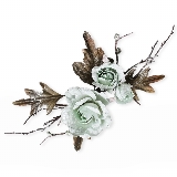 Růže přízdoba textil 31cm mint