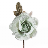 Růže zápich textil 17cm mint