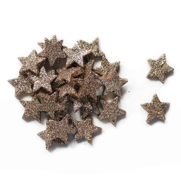 Hvězdičky přízdoba pěna pr.2cm S/24 bronzová
