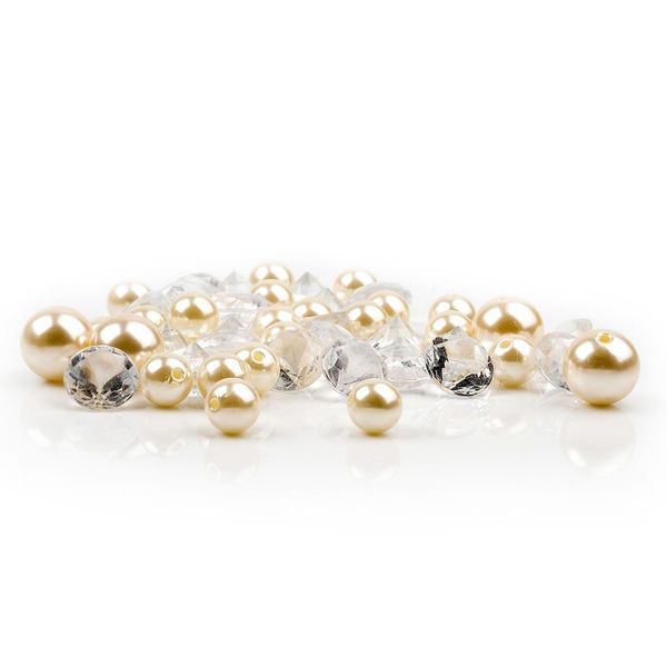 Dekoperličky/diamanty pvc/sklo 156g bílý mx