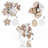 Přízdoby jaro dřevo 12ks/3,5cm mix