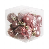 Adventní mix sklo 20ks/3,5cm růžová