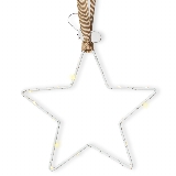 Hvězda závěs kov/LED 41cm bílá