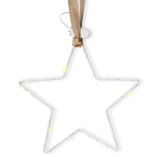 Hvězda závěs kov/LED 41cm bílá