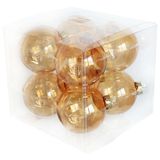 Koule sklo 8cm/8ks čirá gold