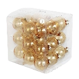 Koule sklo 4cm/27ks čirá gold