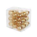 Koule sklo 2,5cm/27ks čirá gold