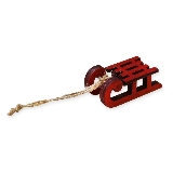 Sáňky závěs dřevo 4ks/5cm červená