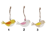 Ptáček závěs dřevo 2ks/8cm mix