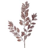 Větev listy 65cm růžová třpytky