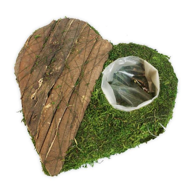 Srdce obal mech/kůra 25cm natur