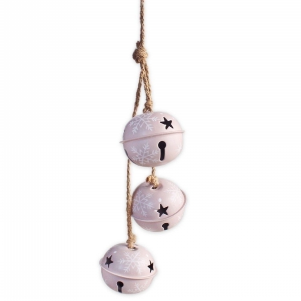 Rolničky závěs kov plech 30cm růžová