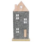 Domek filc/dřevo 54cm šedá