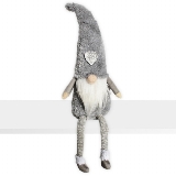 Skřítek notatý textil 32cm šedá