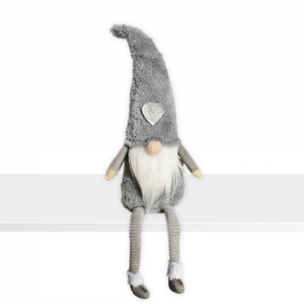 Skřítek nohatý textil nohatý 25cm šedá