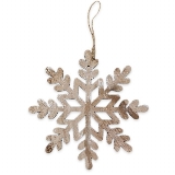 Vločka závěs dřevo 24,5cm natur