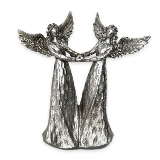 Andělé polyresin 16,5cm stříbrná