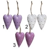 Srdce závěs plech 2ks/4cm mix